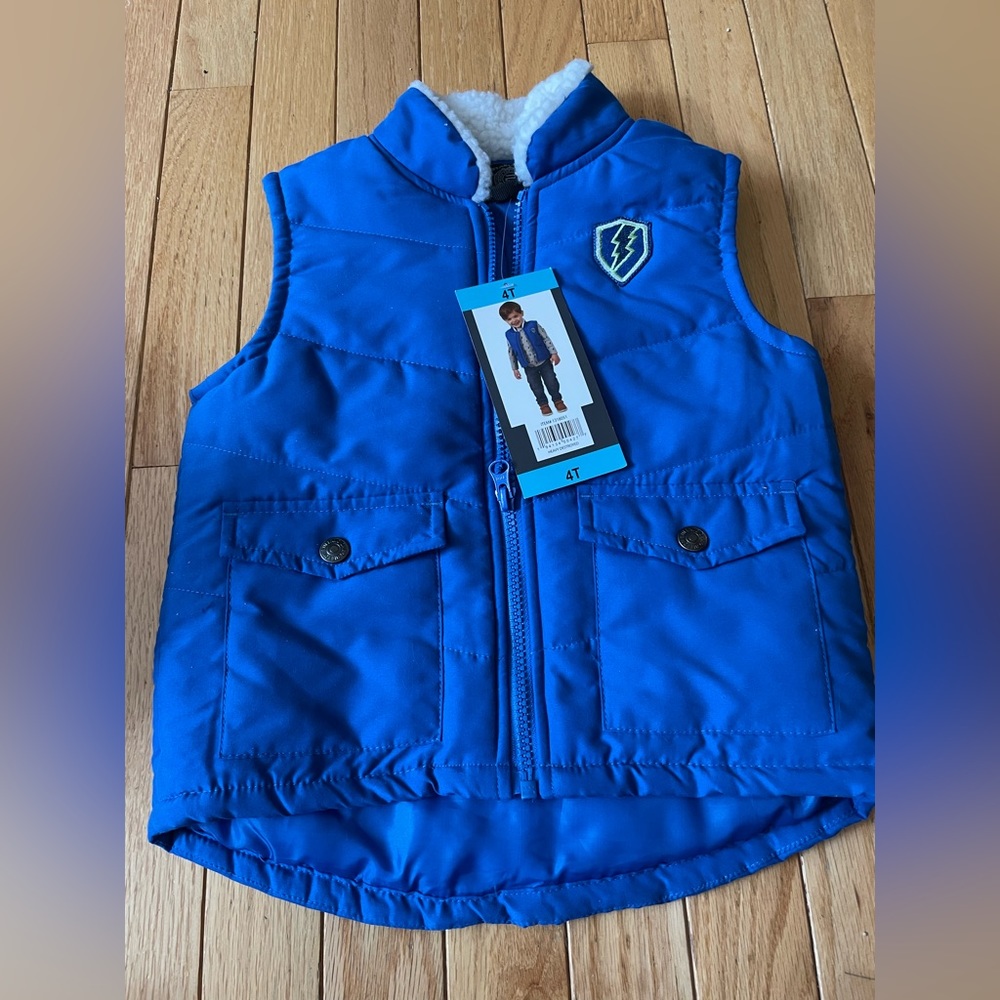 Toddler boys 4t electric blue vest NWT
